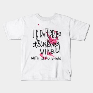 I'd rather be drinking Wine with Author Kids T-Shirt